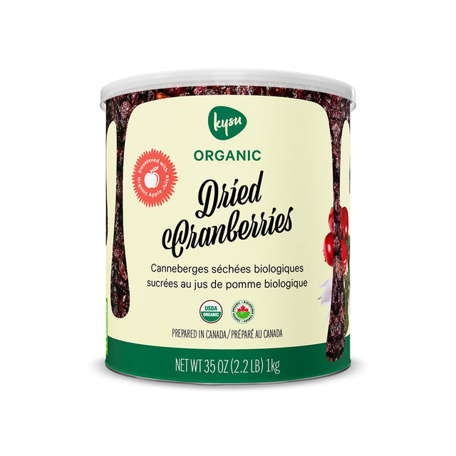 Organic Dried Cranberries Sweetened with Organic Apple Juice