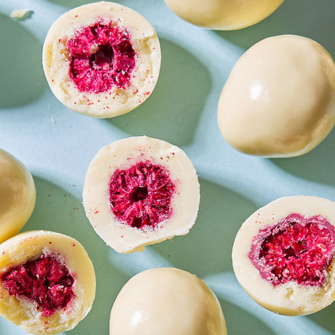 Freeze-Dried Raspberries in White Chocolate