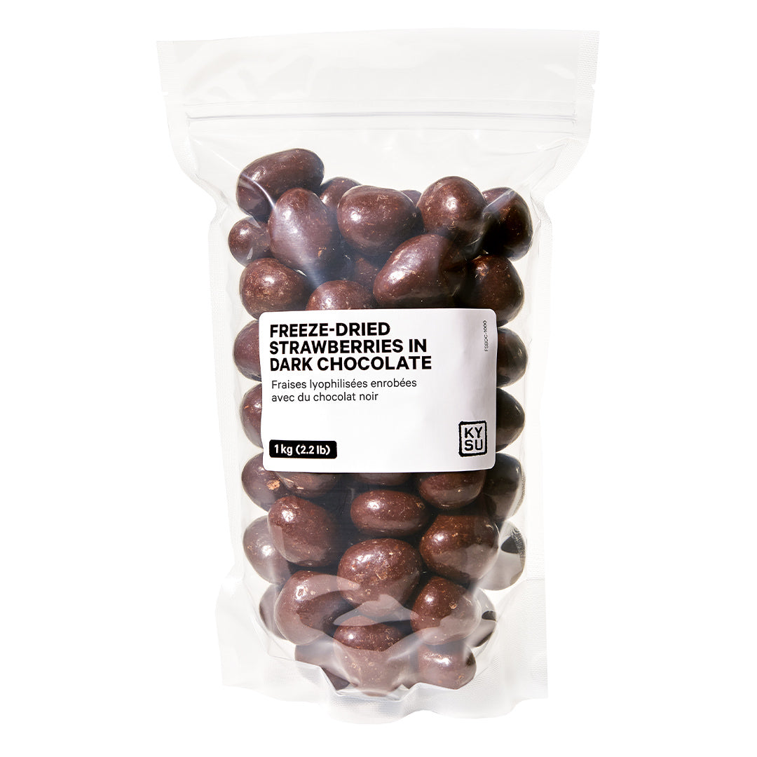 Freeze-dried strawberries in dark chocolate, 1 kg