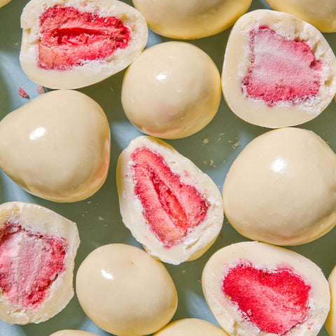 Freeze-Dried Strawberries in White Chocolate