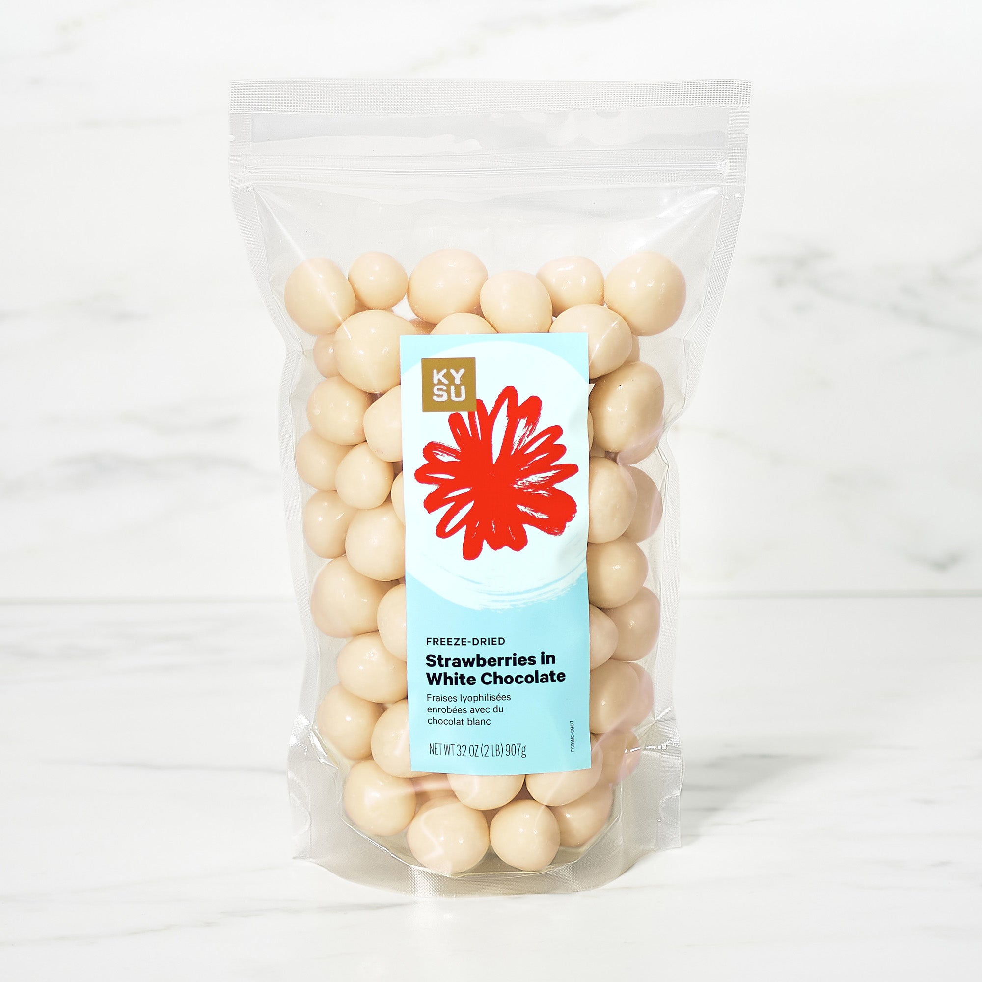 Freeze-dried strawberries in white chocolate, 2.2 lb