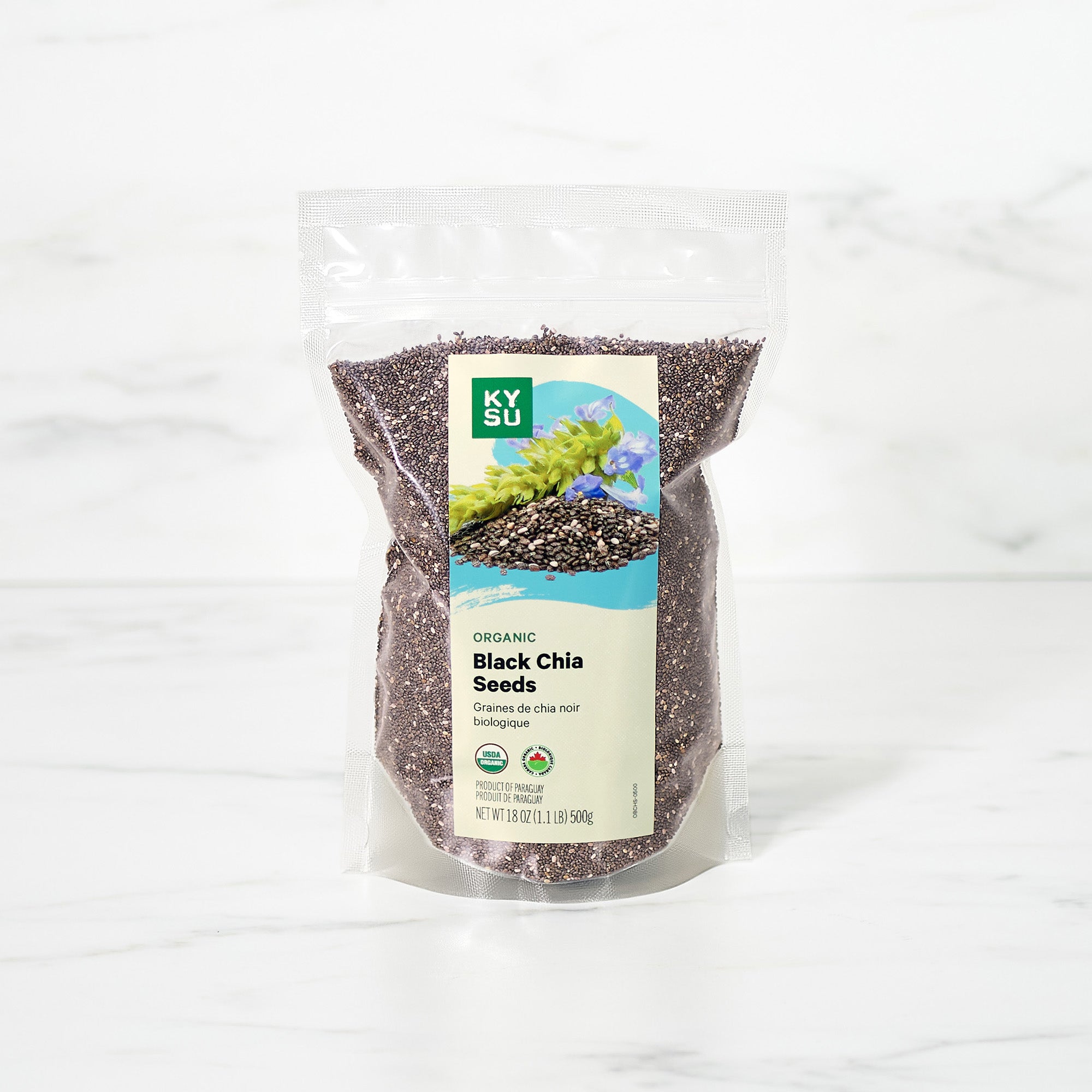 Organic black chia seeds, 1.1 lb