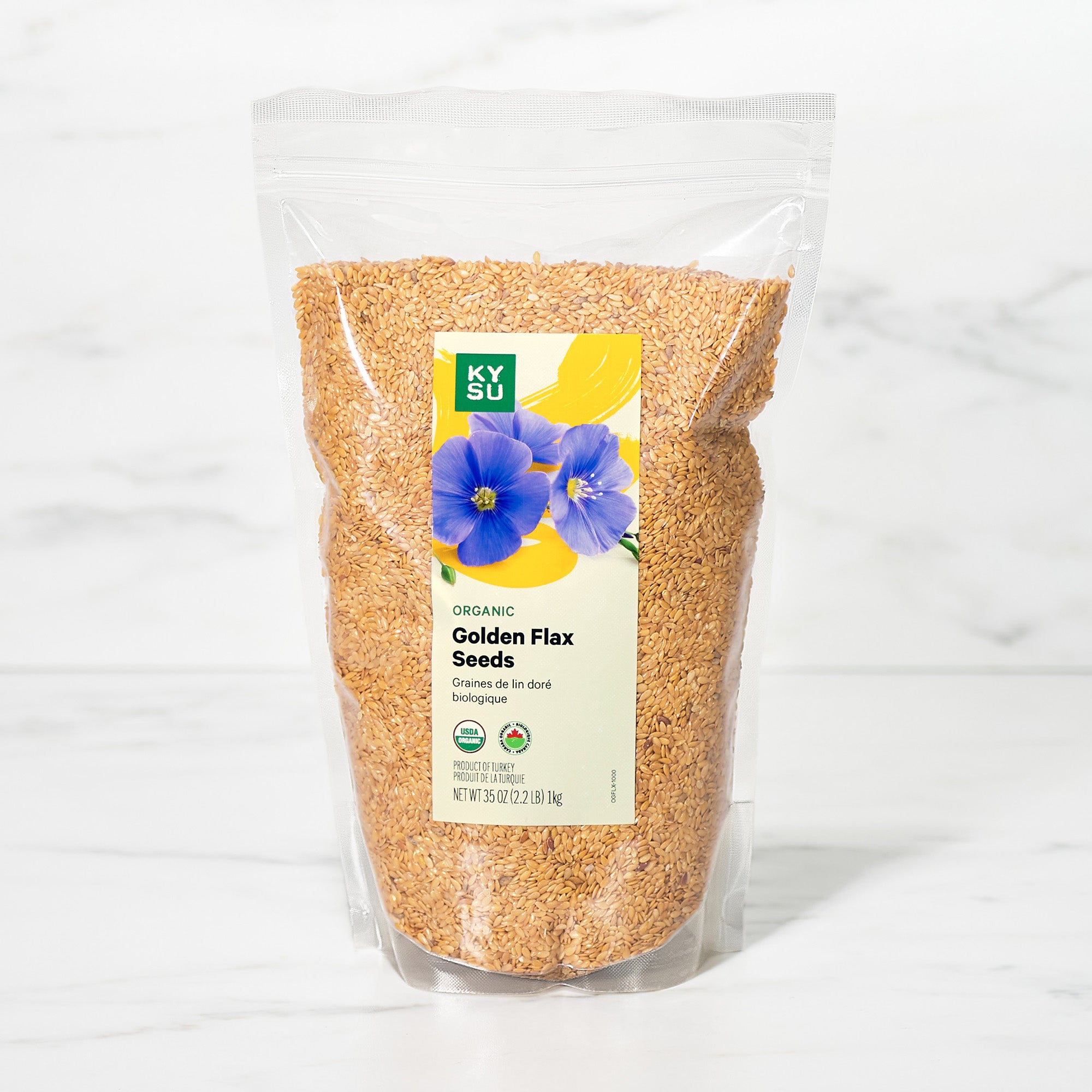 Organic golden flax seeds, 2.2 lb