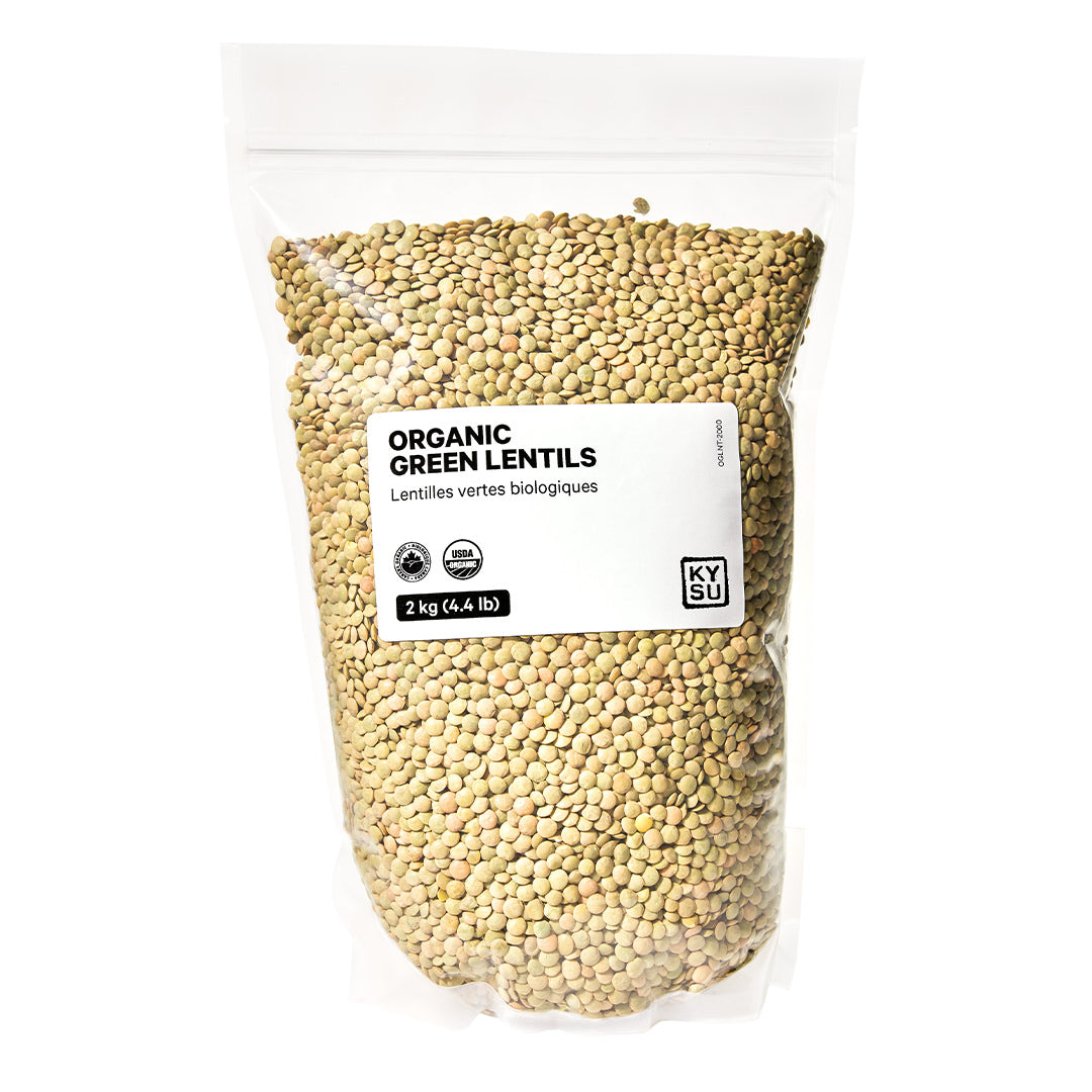 Organic green lentils, 2 kg