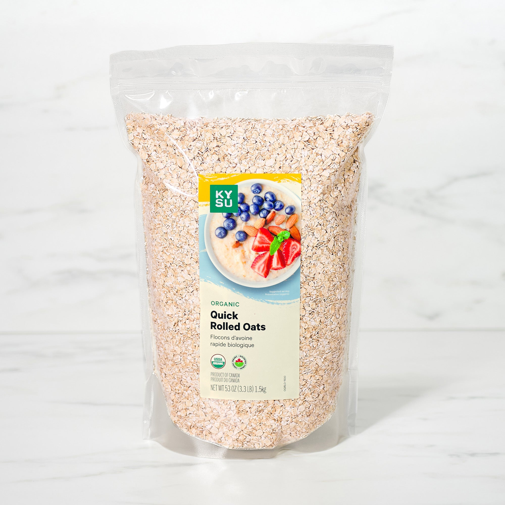 Organic quick rolled oats, 3.3 lb